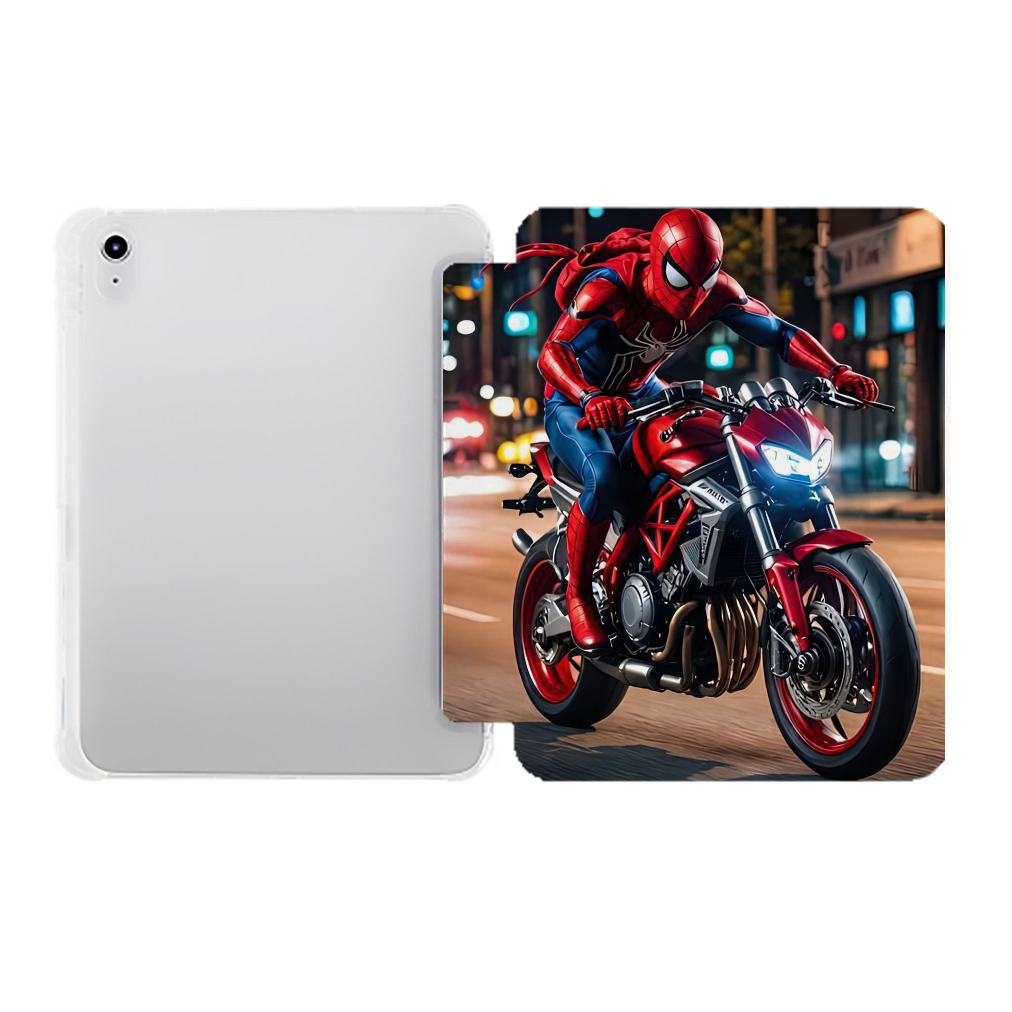 （画像用） Spider Man スパイダーマン IPad ケース ペン収納付き 三つ折りスタンド PUレザー×シリコン 対応機種9.5/10.5/10.9インチ